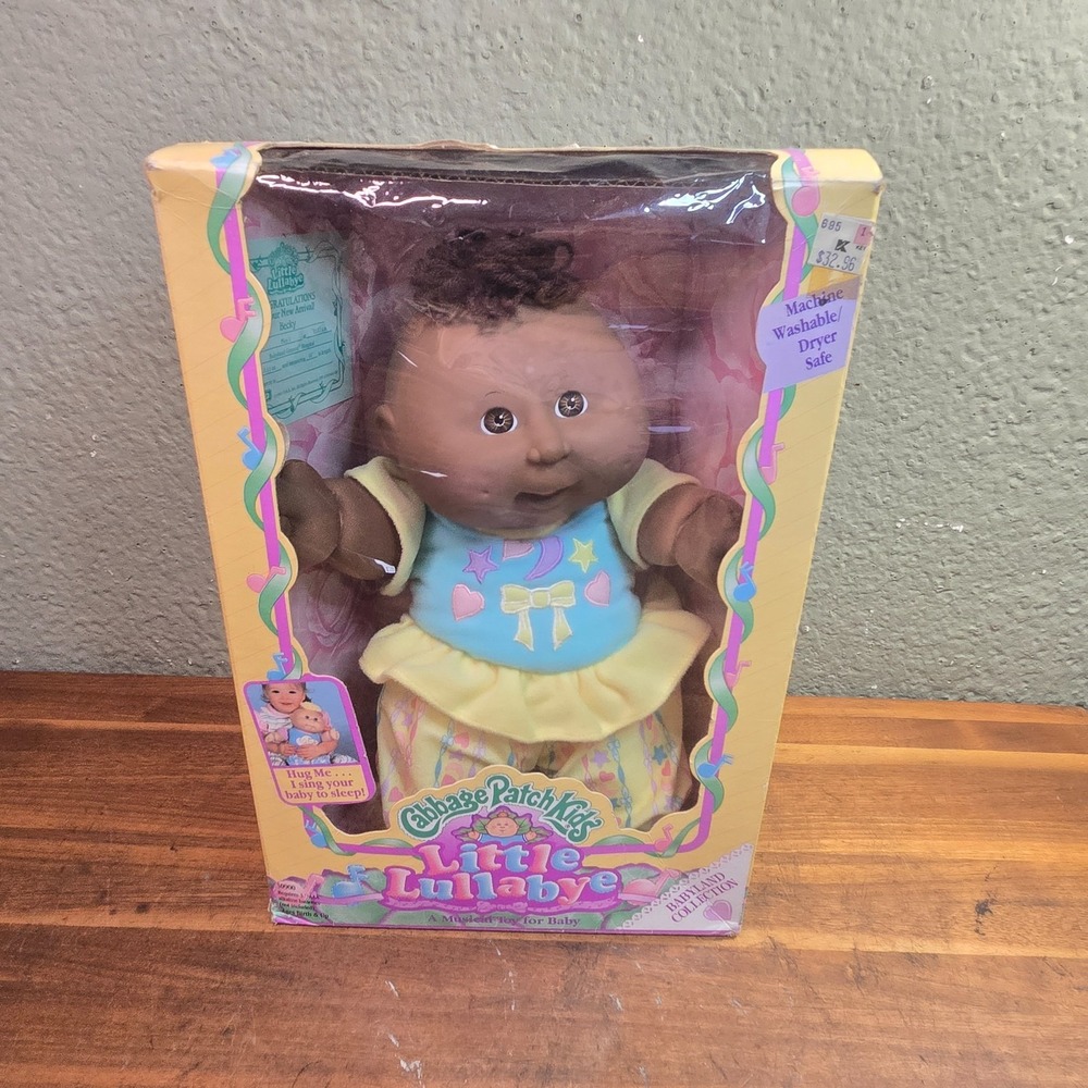 Vtg Original Cabbage Patch Kids Little Lullabye African American Doll Hasbro